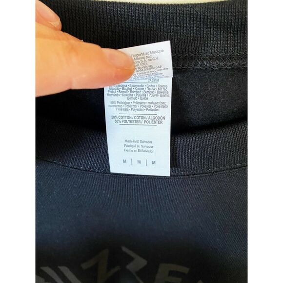 BUZZFEED Graphic Print Sweatshirt Crew Neck Black Cotton Long Sleeve Medium NWOT - Picture 4 of 5